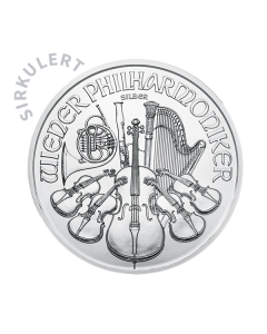 1 oz Sirkulert Wiener Philharmonik Sølvmynt