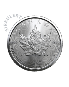 1 oz Sirkulert Maple Leaf Sølvmynt