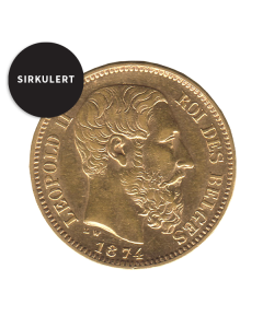 Sirkulert Belgisk 20 Franc Gullmynt